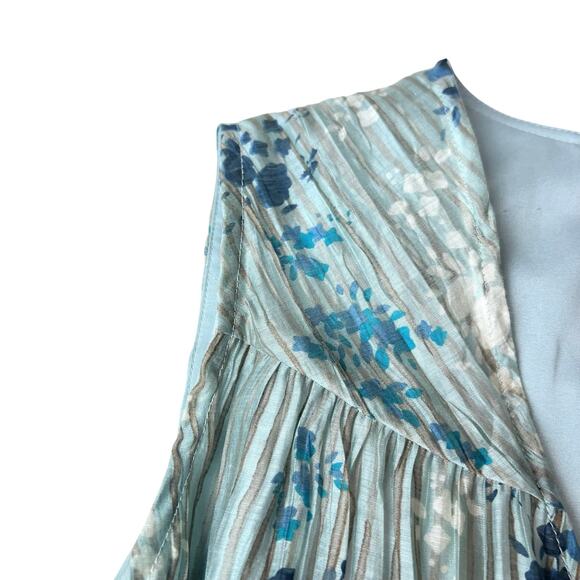 NWT J. Jill Floral Sleeveless Midi Wrap Dress Sundress V-Neck Sz 12 - Picture 6 of 10